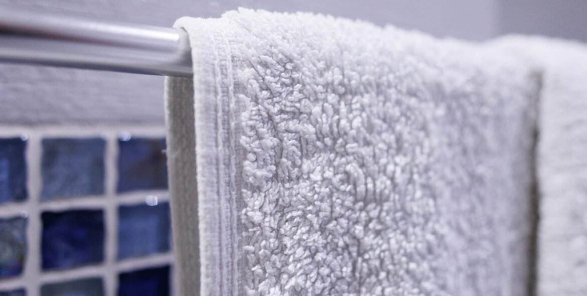 Fresh towel in a guest-room bathroom